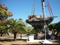 The Leopard Tank being delivered