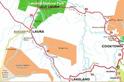 Lakeland and Laura map